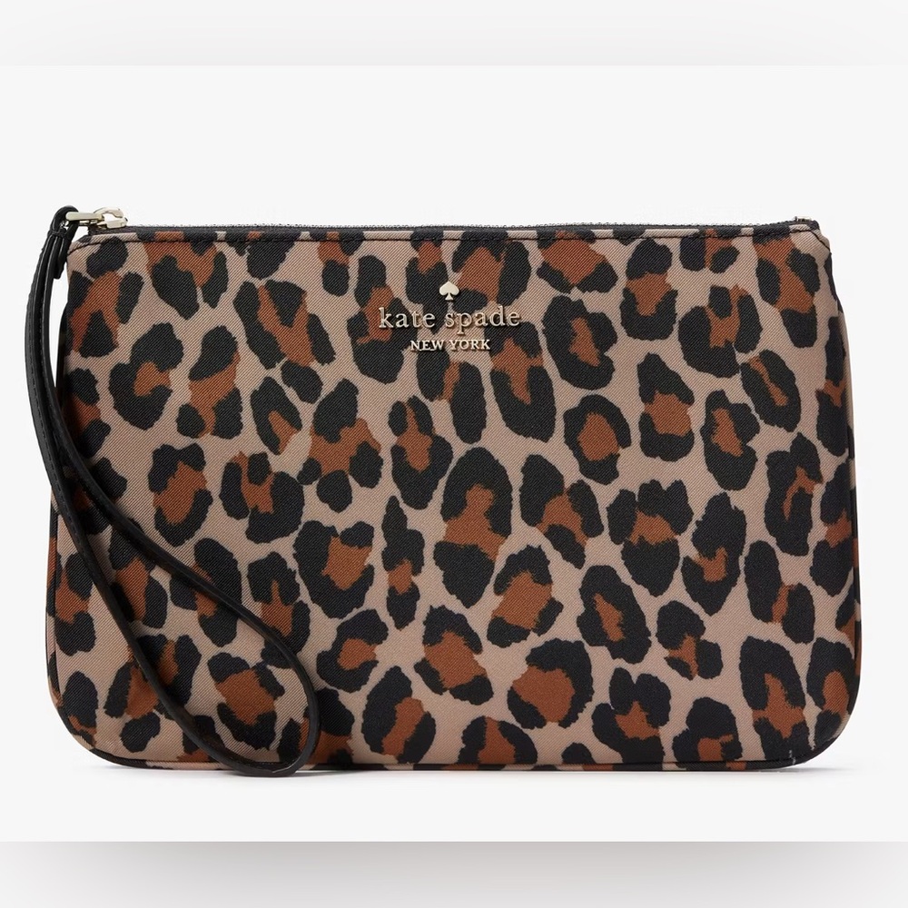 Kate Spade Chelsea Leopard Medium Wristlet Pouch